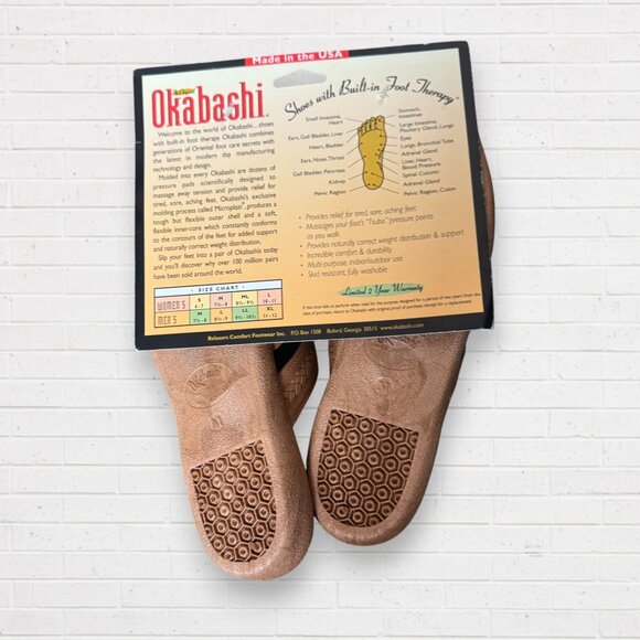 NWT Okabashi Foot Therapy Everyday Cross Strap Sandals USA Women's Size M 7.5 8 - Picture 3 of 3